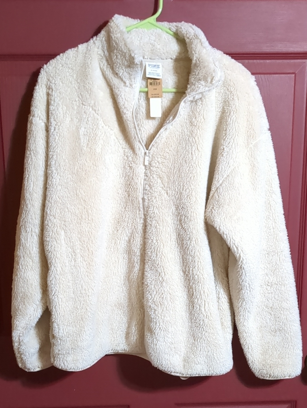 PINK Victoria's Secret Plush Cream Teddy Half-Zip Jacket